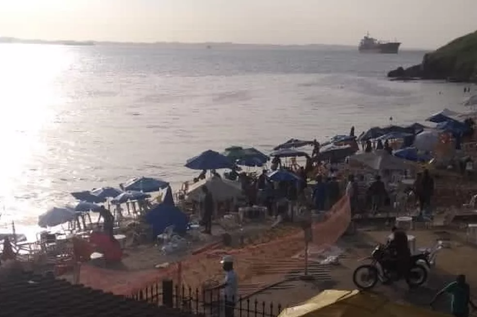 Cinco pessoas são baleadas na praia da Boa Viagem, em Salvador — Foto: Redes Sociais