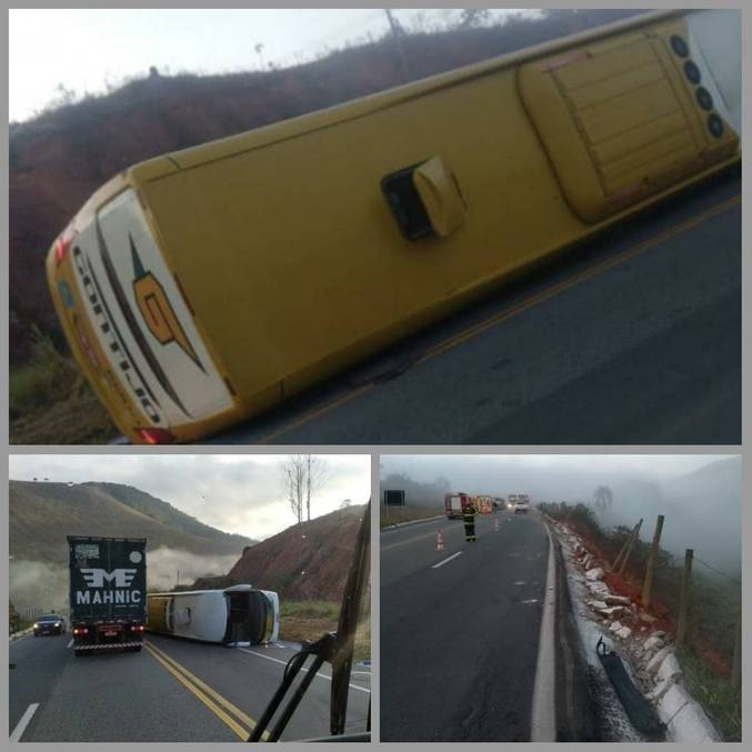 Acidente com ônibus mata uma pessoa e fere outras 10 vítimas