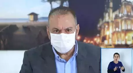 Prefeito de Itajaí (SC), Volnei Morastoni (MDB), durante live no Facebook. Prefeito de Itajaí (SC), Volnei Morastoni (MDB), durante live no Facebook.