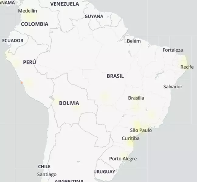 Mapa de calor com localização dos relatos Mapa de calor com localização dos relatos