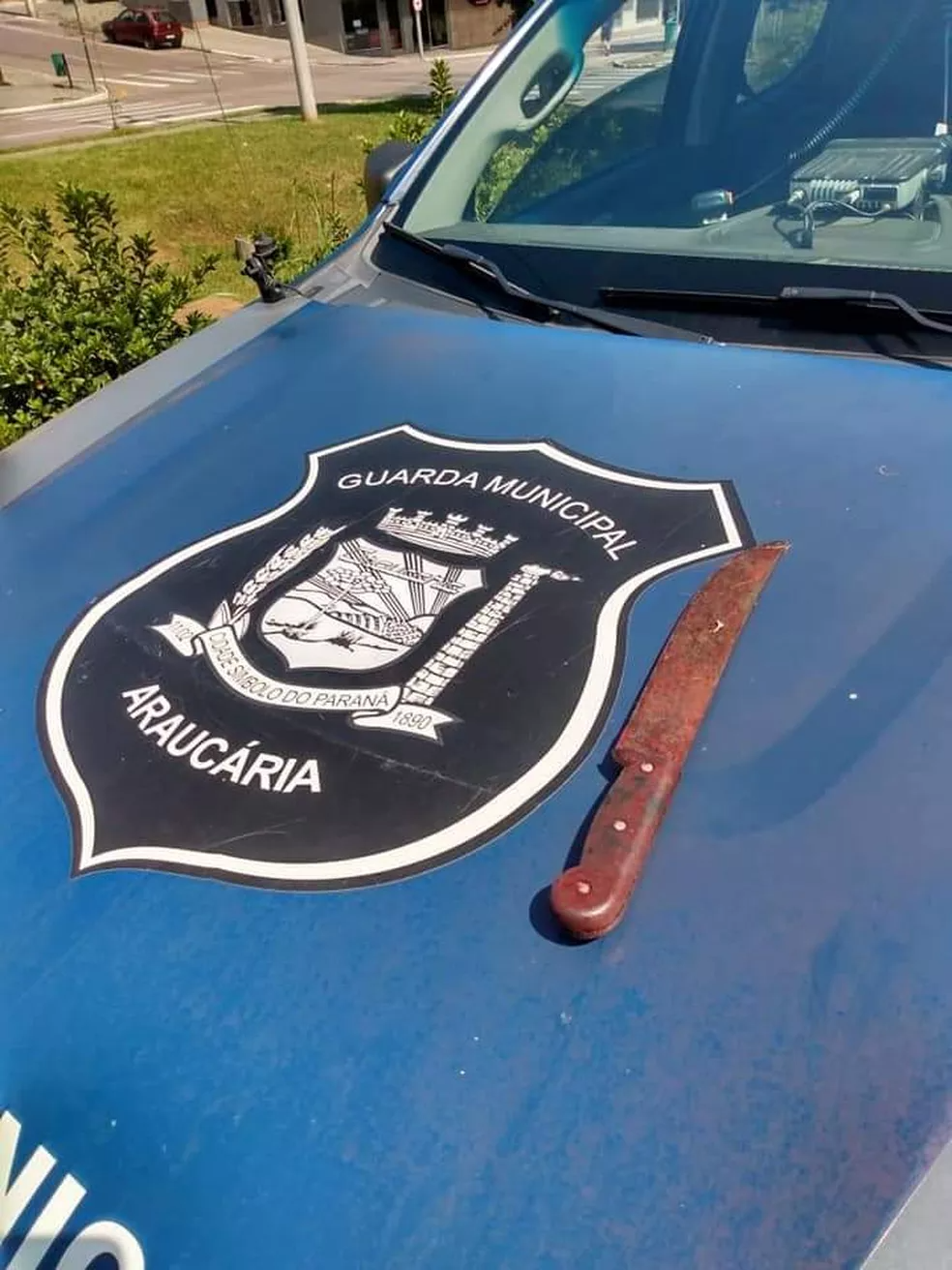 Facão foi utilizado no crime — Foto: Divulgação/GMA