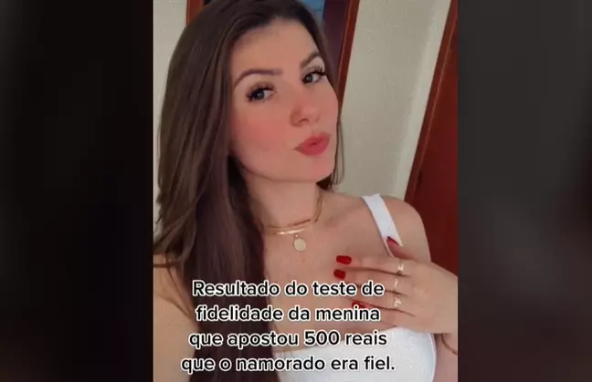 Uma mulher perdeu R$ 500 após apostar com uma amiga que o noivo passaria em um teste de fidelidade feito pela influenciadora do TikTok Lídia Luiza